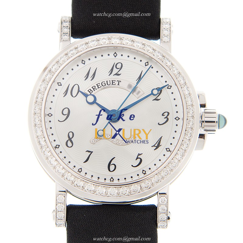 Breguet MARINE 8818BB/59/864/DD0D Automatic 18kt White Gold Diamond White Dial Replica Watch - Luxury Replica Watch