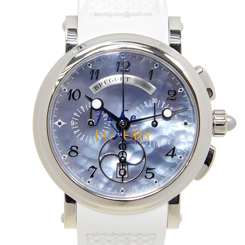 Breguet 8827ST/59/586 MARINE Replica Watch - Automatic - Light Blue Dial - Steel Case - Rubber Strap - Luxury Replica Watch
