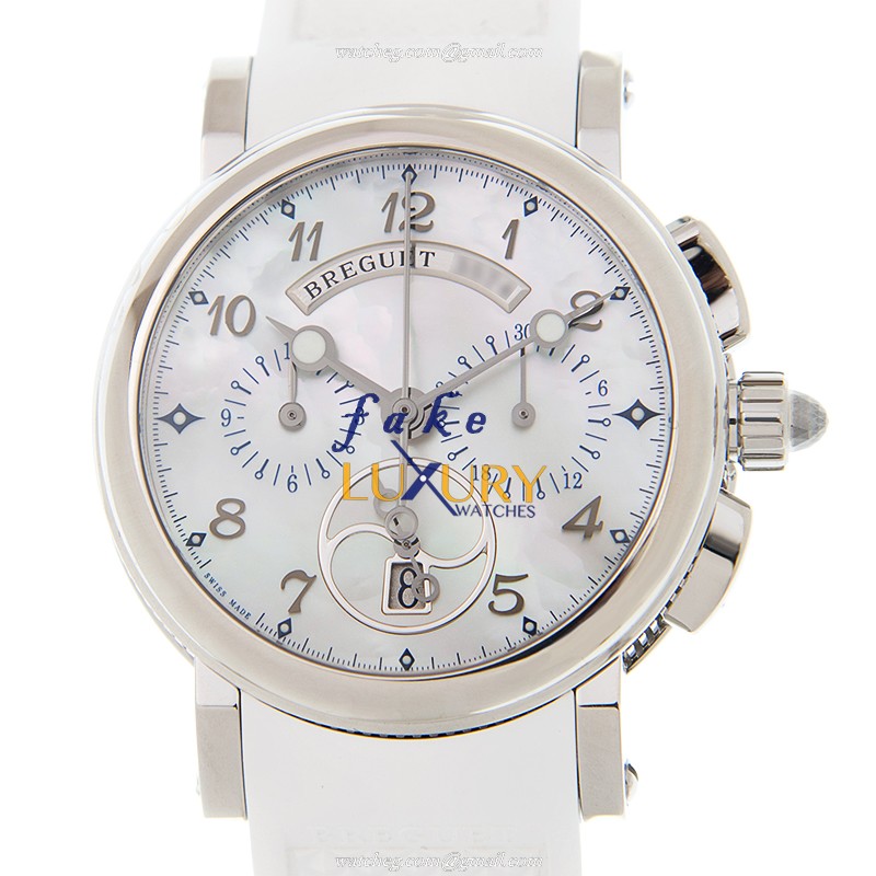 Breguet 8827ST/5W/986 MARINE Replica Watch, Automatic Movement, White Mother of Pearl Dial, Steel - Luxury Replica Watch