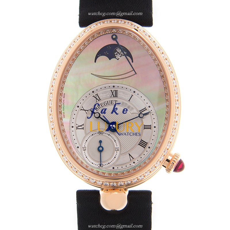Breguet 8908BR/5T/864/D00D Reine de Naples | Automatic | 18kt Rose Gold & Diamonds | Silk Strap - Luxury Replica Watch