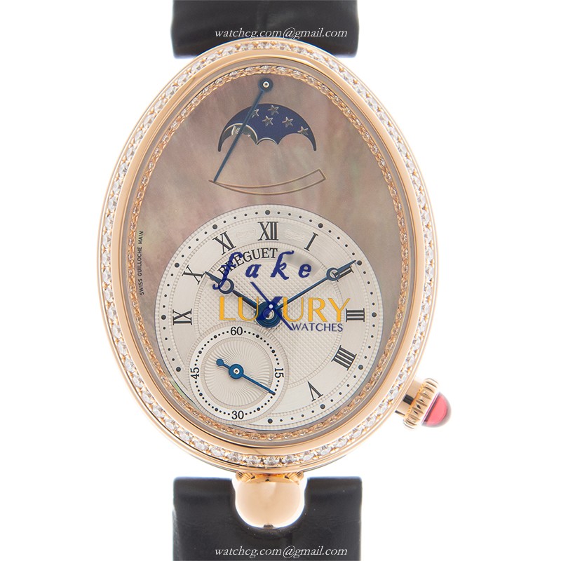 Breguet Reine De Naples 8908BR/5T/964/D00D Replica Watch - Automatic - Rose Gold Diamonds - Black - Luxury Replica Watch