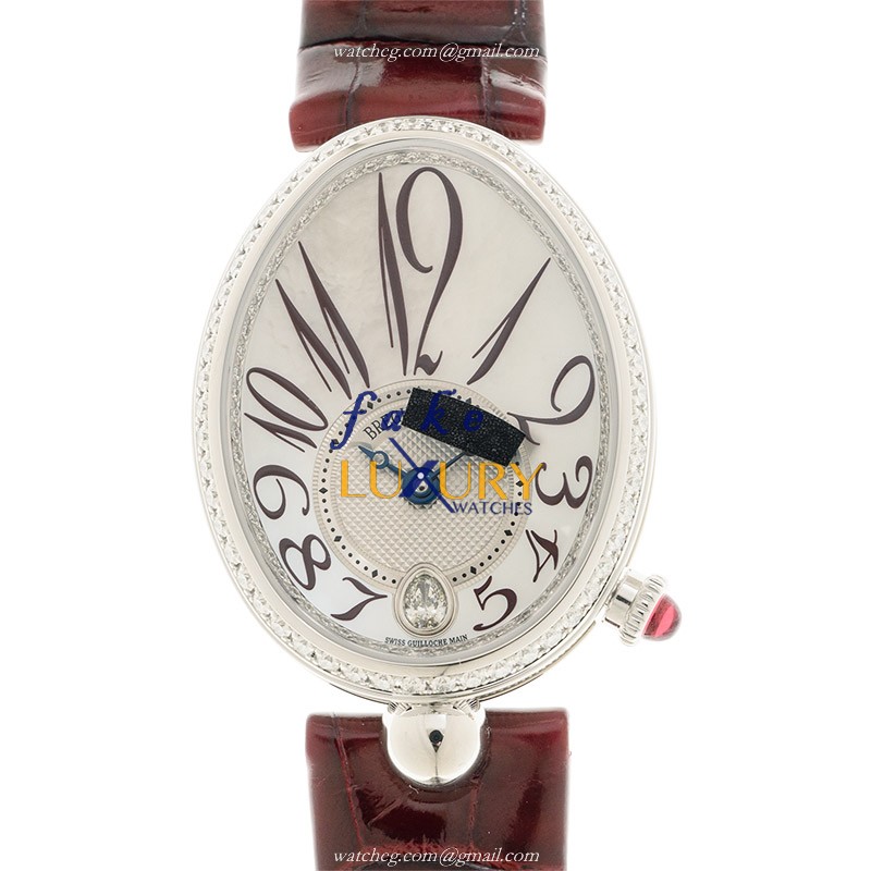 Breguet 8918BB/5P/964/D00D3L Replica Watch, Automatic, White Mother of Pearl Dial, Red Alligator - Luxury Replica Watch
