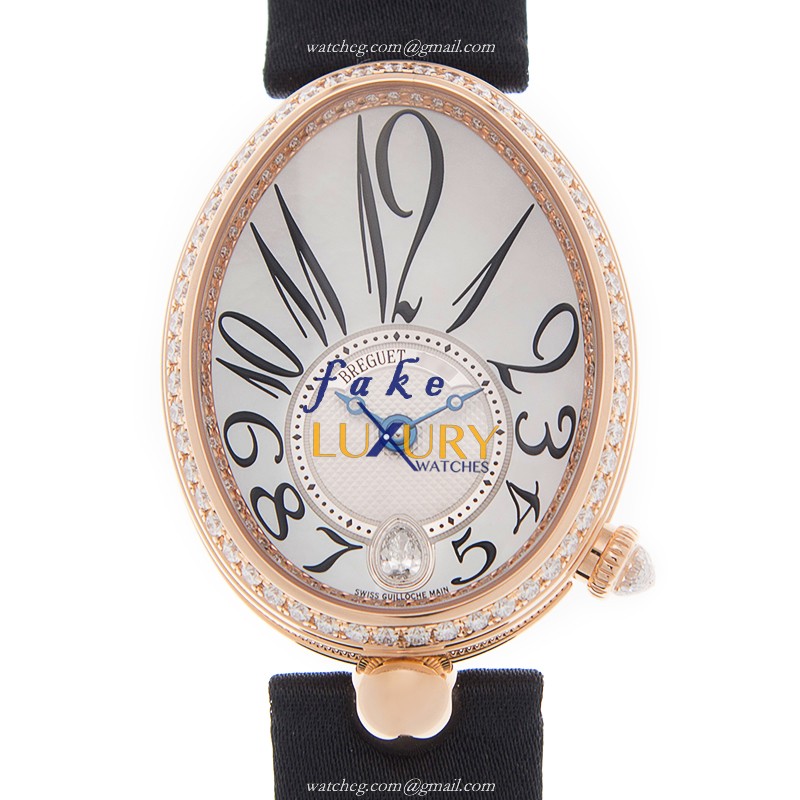 Breguet Reine De Naples 8918BR/58/864/D00D Replica Watch White Mother Of Pearl Dial Rose Gold - Luxury Replica Watch