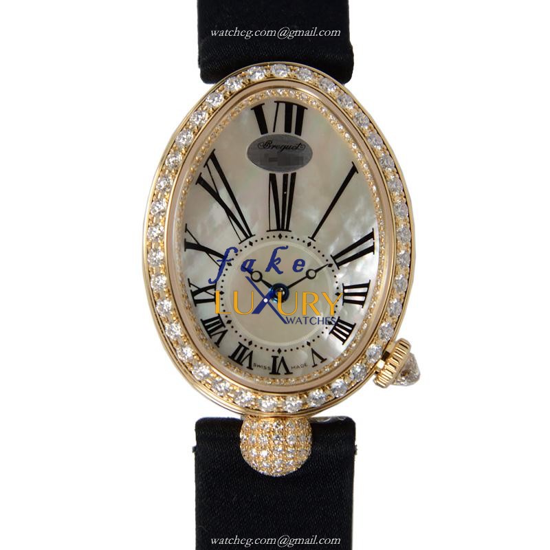 Breguet 8928BA/51/844/DD0D Reine de Naples Automatic 18kt Gold Diamond White Dial Replica Watch - Luxury Replica Watch