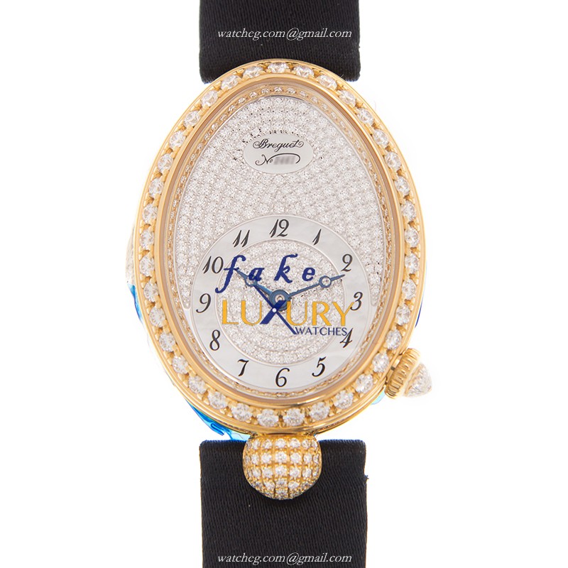 Breguet Reine De Naples Replica Watch 8928BA/8D/844/DD0D Automatic 18kt Gold Diamond Silver Dial - Luxury Replica Watch