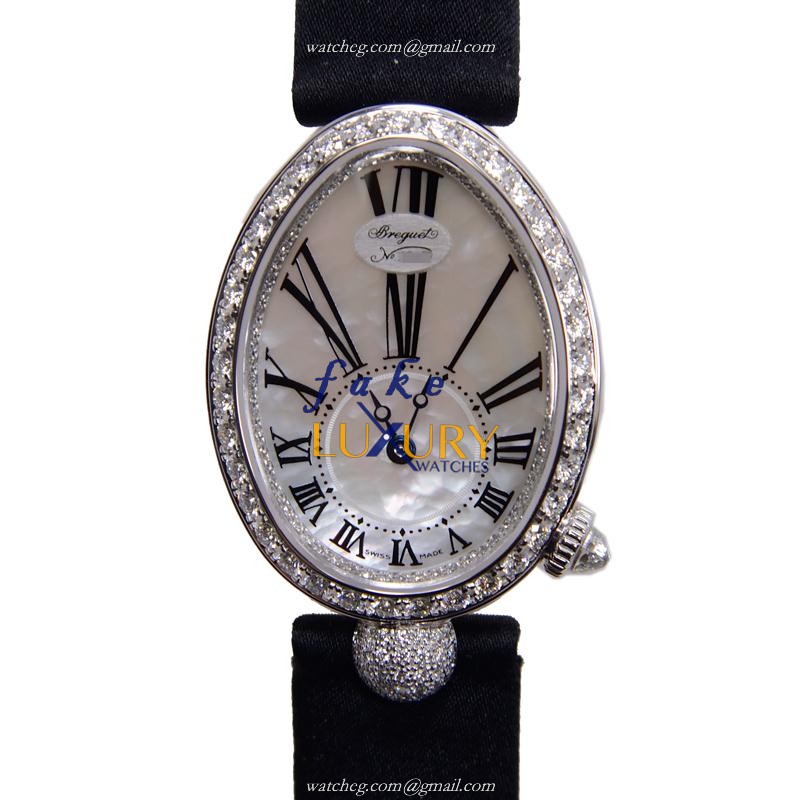 Breguet 8928BB/51/844/DD0D Replica Watch White Mother of Pearl Dial 18kt Gold Case Diamond Bezel - Luxury Replica Watch