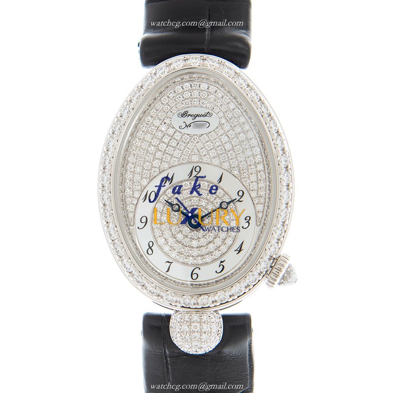 Breguet 8928BB/8D/944/DD0D/3L Reine de Naples Replica Watch, Silver Dial, 18kt White Gold & Diamond - Luxury Replica Watch