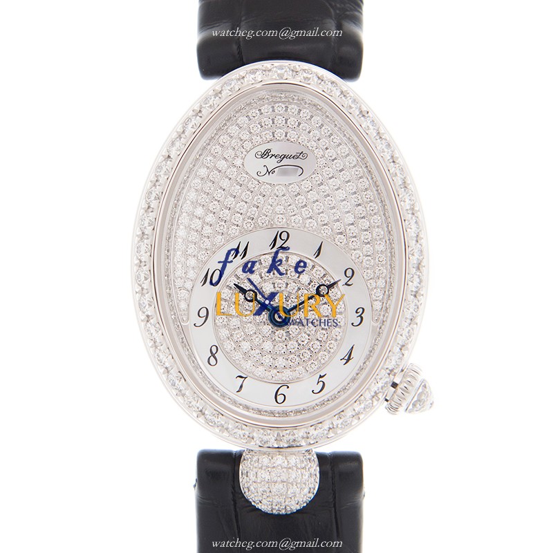Breguet REINE DE NAPLES 8928BB/8D/944/DD0D Automatic 18kt White Gold Diamond Silver Dial Replica - Luxury Replica Watch