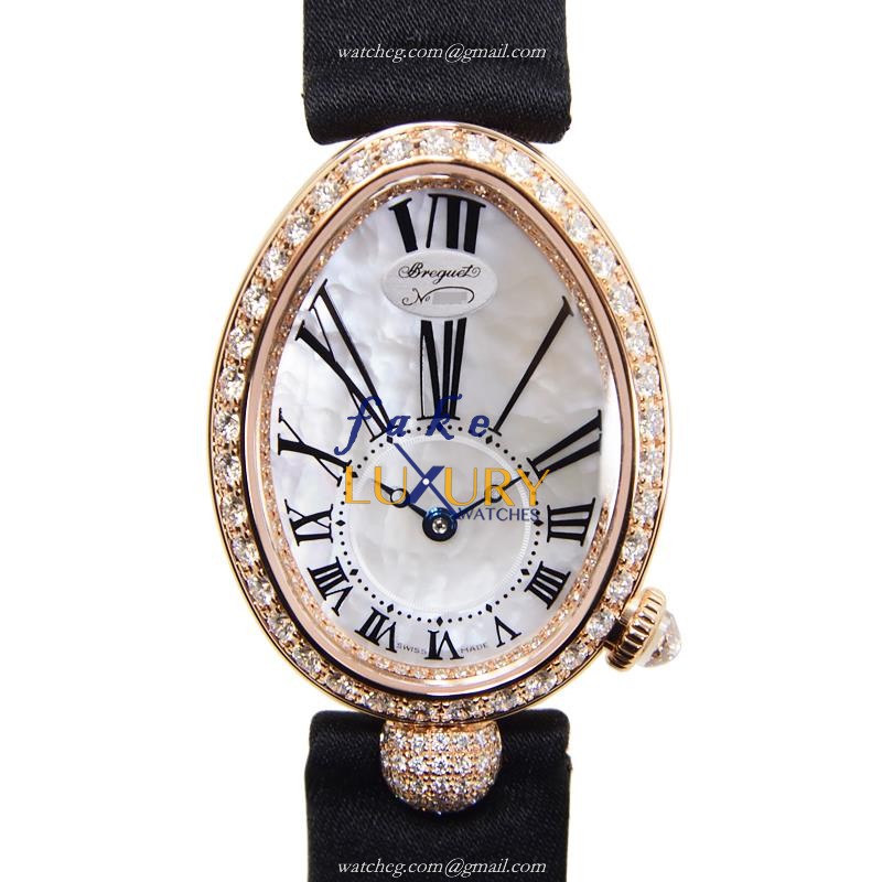 Breguet 8928BR/51/844/DD0D Replica Watch Reine De Naples Automatic Rose Gold Diamonds White Dial - Luxury Replica Watch