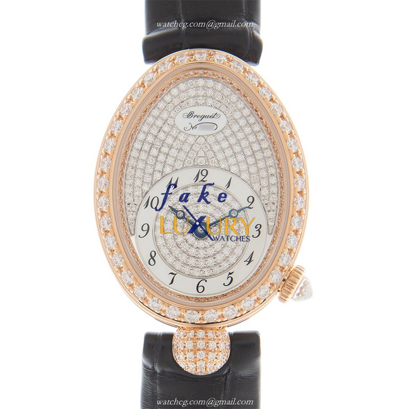 Breguet 8928BR/8D/944/DD0D/3L Replica Watch, Automatic, Silver Dial, 18kt Rose Gold & Diamonds - Luxury Replica Watch