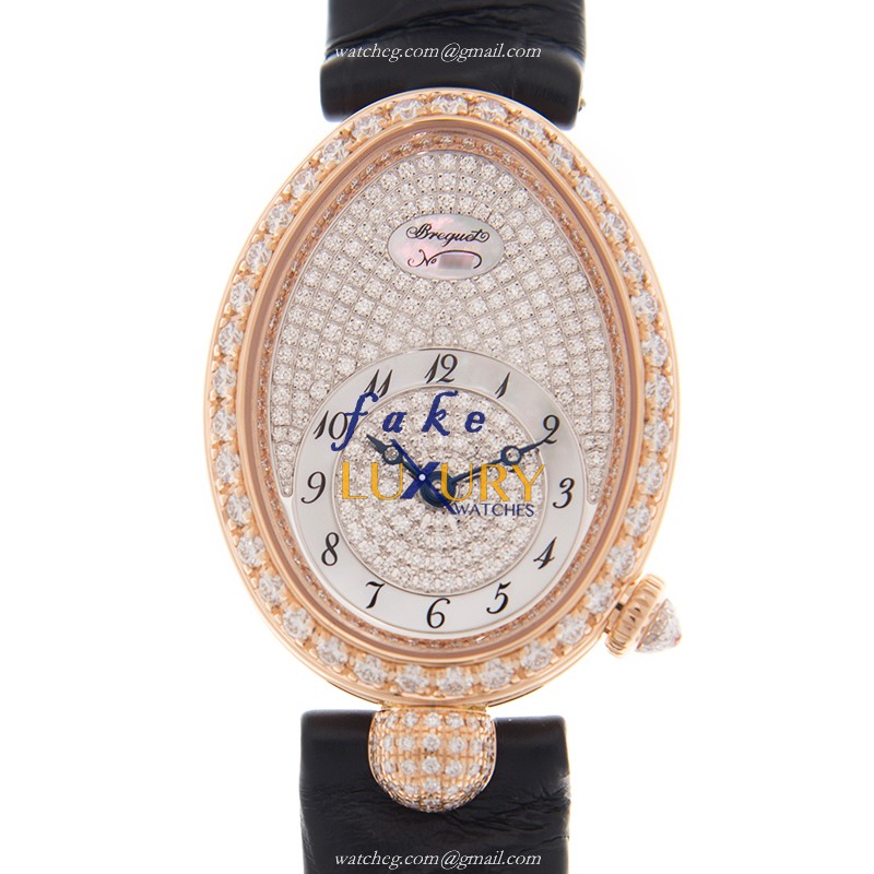 Breguet 8928BR/8D/944/DD0D Replica Watch, Automatic Movement, Silver Dial, Rose Gold & Diamonds Case - Luxury Replica Watch