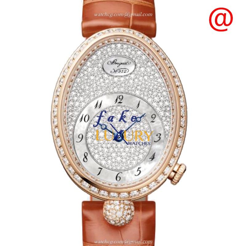 Breguet 8938BR/8D/964 DD0D Replica Watch, Automatic Movement, Silver Mother of Pearl Dial, Rose - Luxury Replica Watch