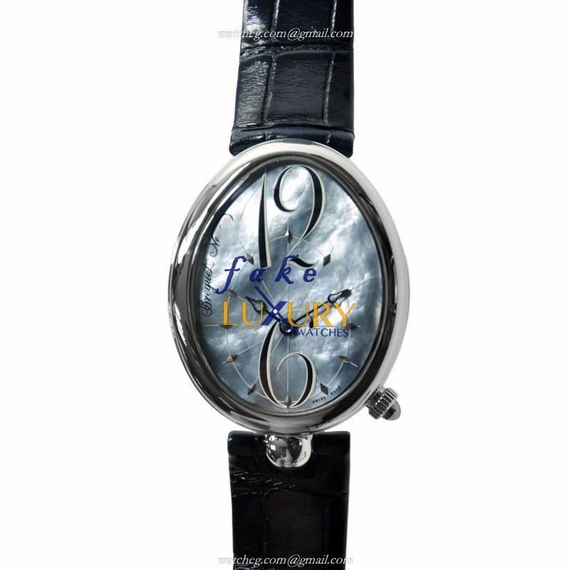 Breguet 8967ST/V8/986 Reine de Naples Automatic White Dial Blue Alligator Strap Replica Watch - Luxury Replica Watch