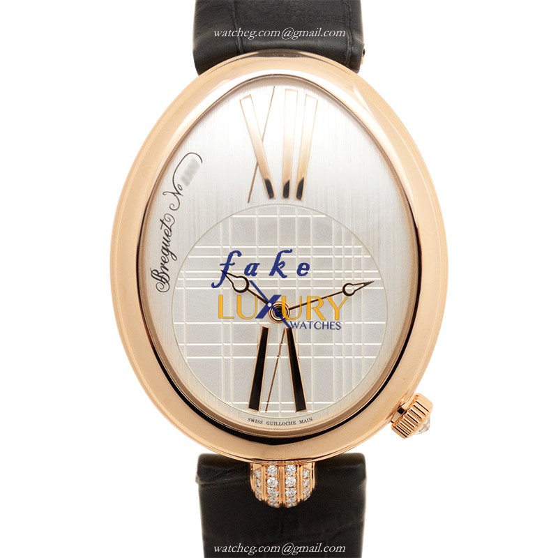 Breguet 8968BR/11/986/0D00 Replica Watch - Automatic - 18kt Rose Gold - Silver Dial - Black - Luxury Replica Watch