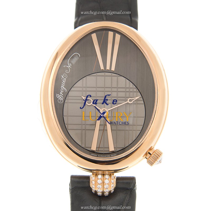 Breguet Reine de Naples 8968BR/X1/986/0D00 Automatic 18kt Rose Gold Gray Dial Replica Watch - Luxury Replica Watch
