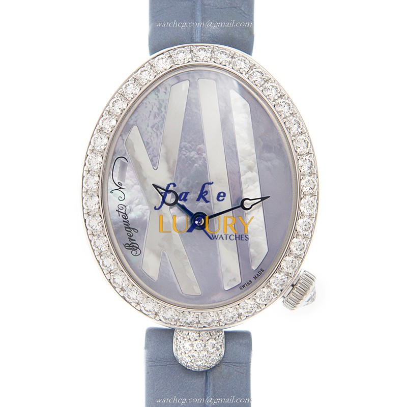 Breguet Reine De Naples 9818BB/5V/922/DD0D Automatic 18kt White Gold Diamond Light Purple Dial - Luxury Replica Watch