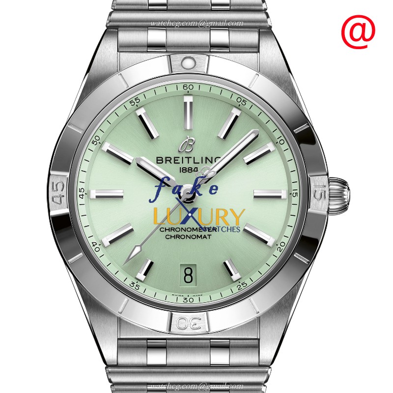 Breitling Chronomat B01 A10380101L1A1 Automatic Steel Green Dial Silver Bracelet Replica Watch - Luxury Replica Watch