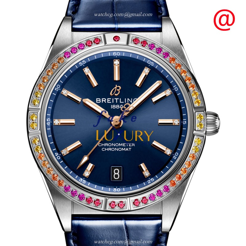 Breitling Chronomat B01 A10380611C1P1 Automatic Blue Dial Stainless Steel Diamonds Replica Watch - Luxury Replica Watch