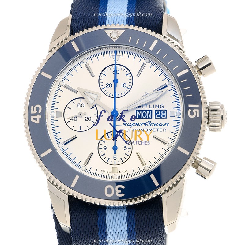 Breitling A133131A1G1W1 Superocean Heritage Automatic Gray Dial Blue Canvas Replica Watch - Luxury Replica Watch