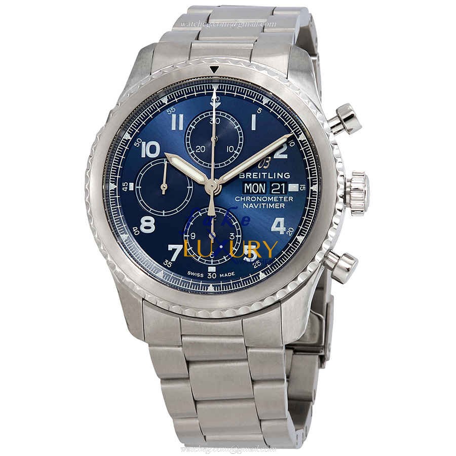 Breitling A13314101C1A1 - Aviator 8 Replica Watch - Blue Dial - Automatic - Steel Bracelet - Luxury Replica Watch