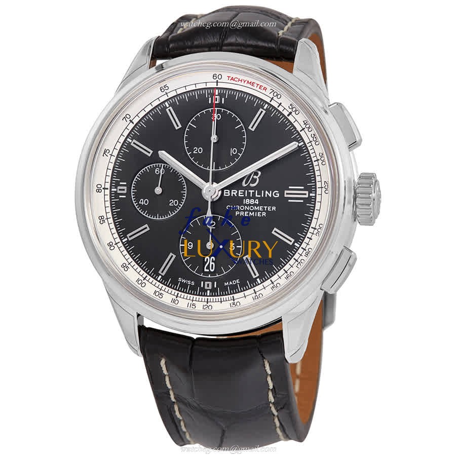 Breitling A13315351B1P2 Premier Replica Watch, Automatic, Black Dial, Steel Case - Luxury Replica Watch