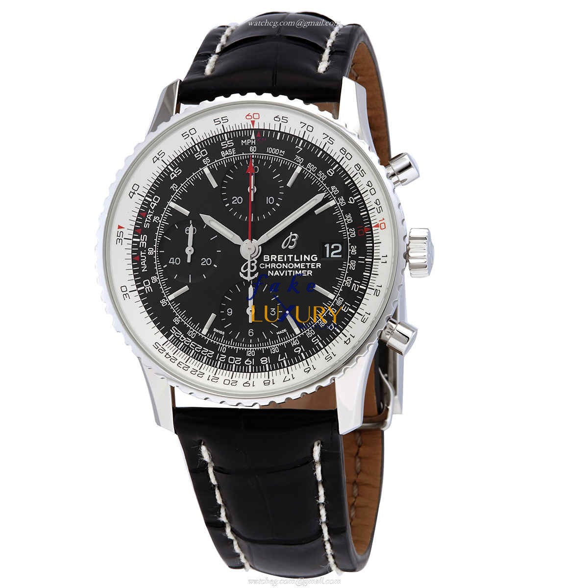 A13324121B1P2 - Breitling Navitimer 1 Replica Watch - Automatic Black Dial Alligator Strap - Luxury Replica Watch