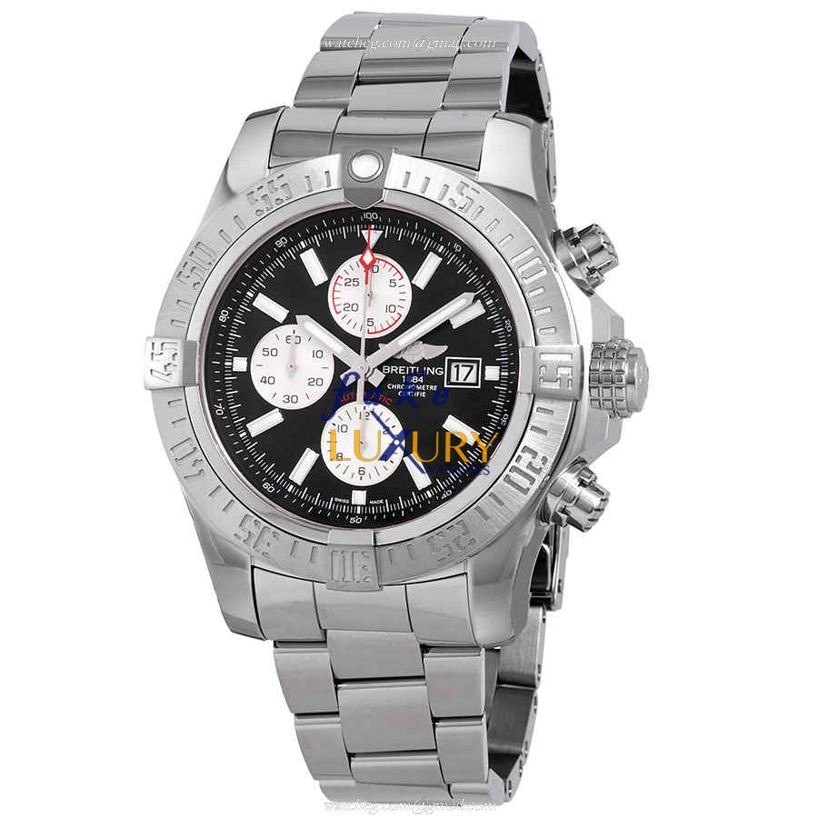 Breitling A13371111B1A1 AVENGER II Black Dial Silver Strap Automatic Steel Replica Watch - Luxury Replica Watch