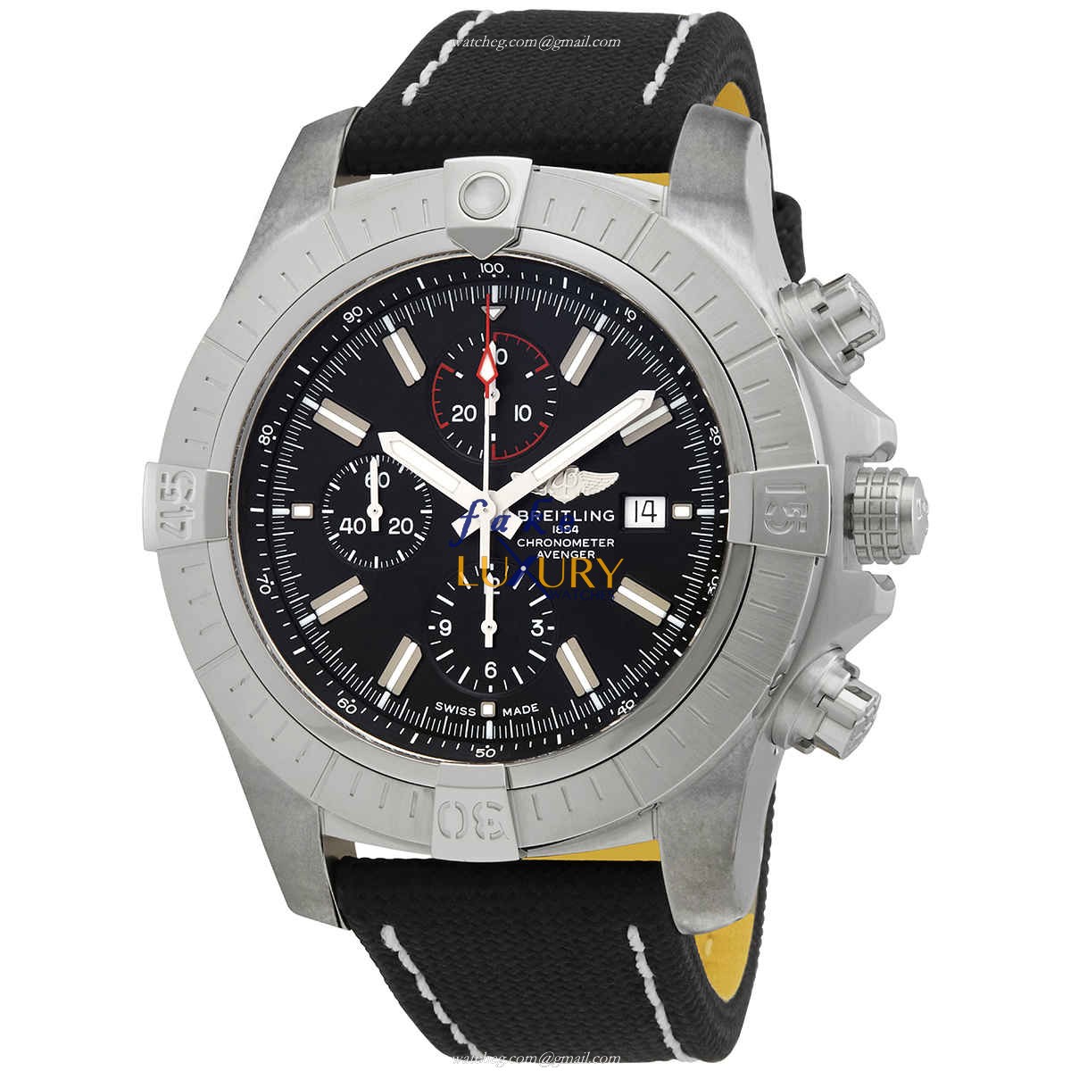 Breitling A13375101B1X1 Avenger II Replica Watch, Black Dial, Steel Case, Automatic - Luxury Replica Watch