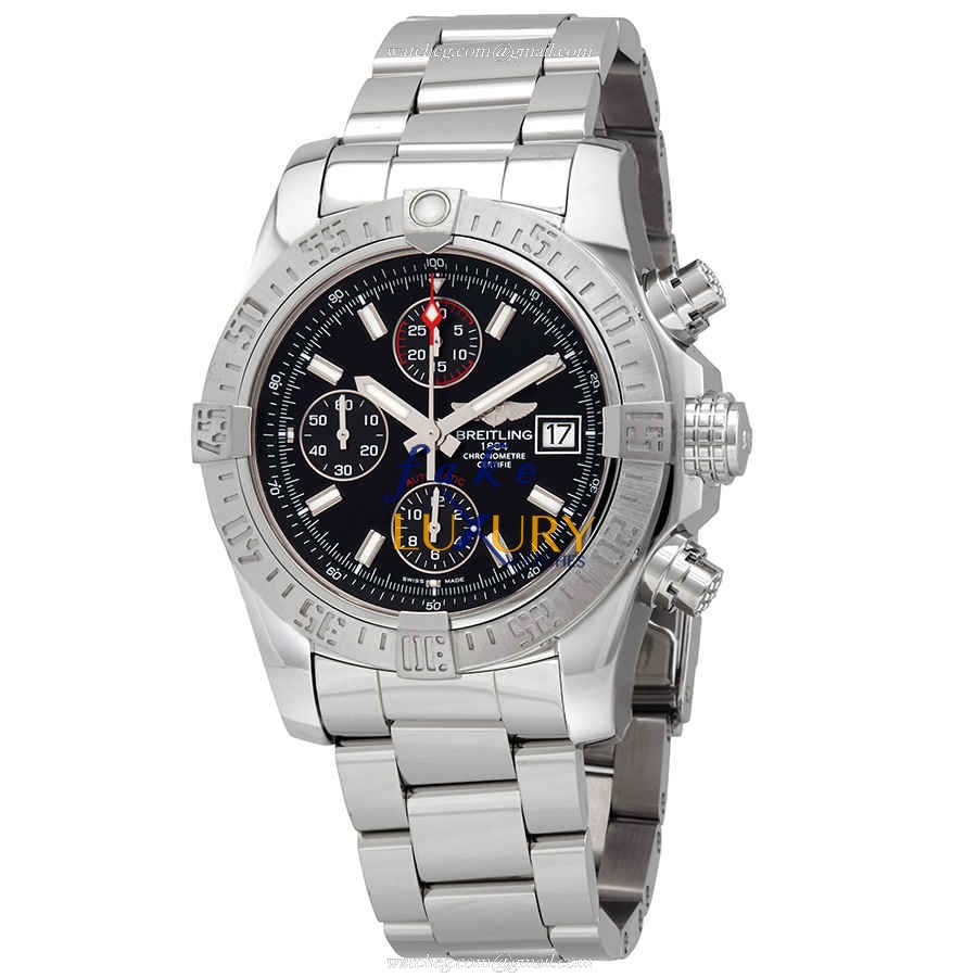 Breitling A13381111B1A1 Avenger II Replica Watch, Black Dial, Steel Bracelet, Automatic - Luxury Replica Watch