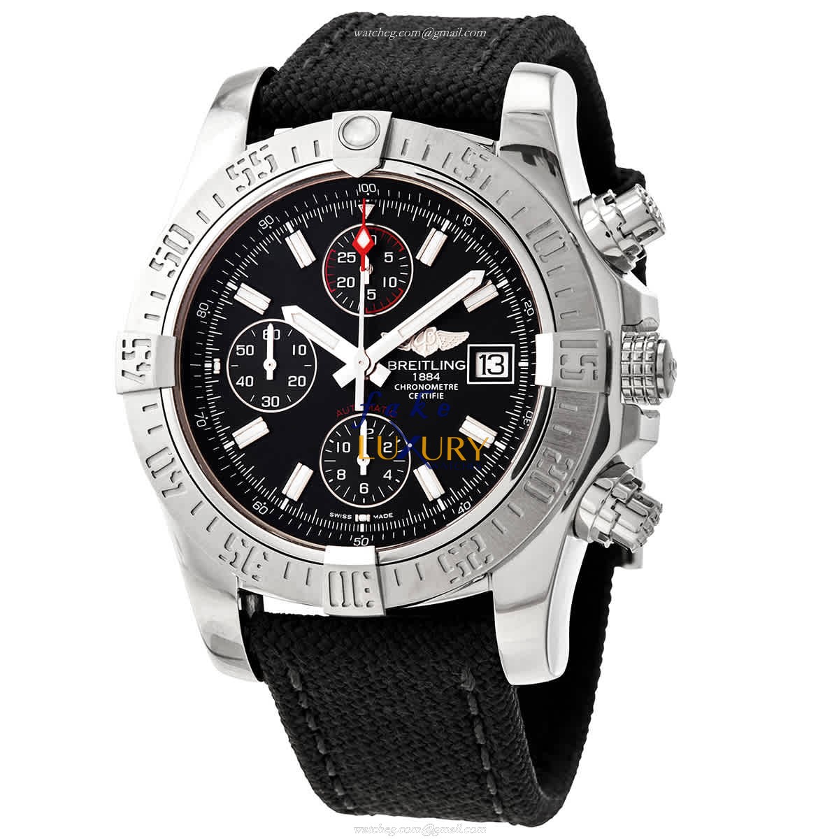 Breitling A13381111B1W1 Avenger II Automatic Replica Watch, Black Dial Steel Case - Luxury Replica Watch