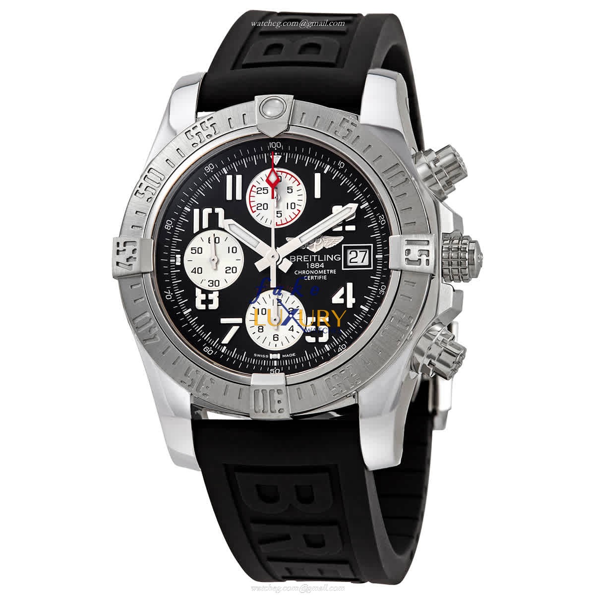 Breitling A13381111B2S1 Avenger II Replica Watch, Black Dial, Steel Case, Automatic - Luxury Replica Watch