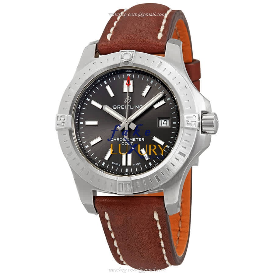 Breitling Challenger Series A17313101F1X2 Replica Watch with a Gray Dial on a Brown Cowhide Strap - Luxury Replica Watch