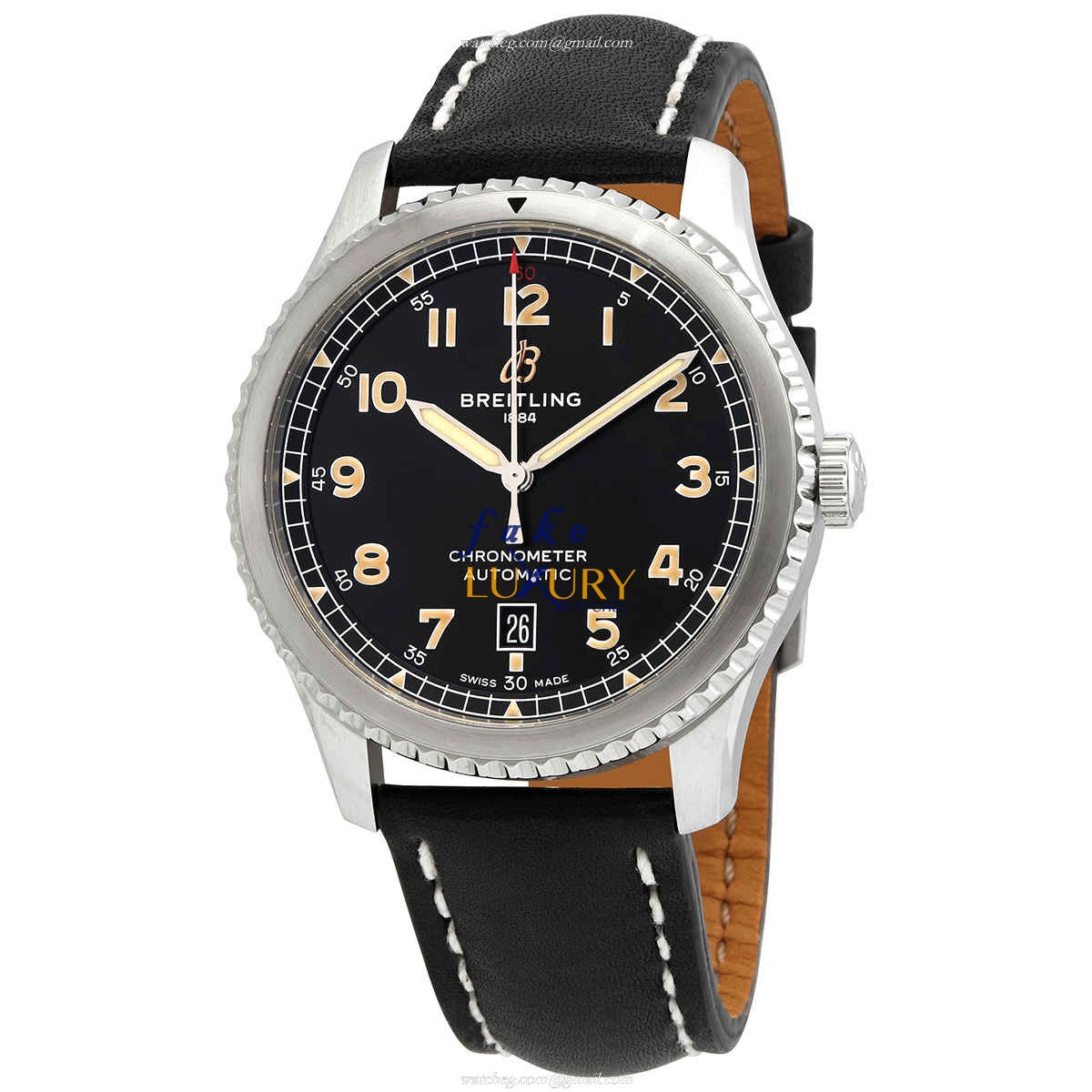 Breitling A17315101B1X1 Replica Watch, Automatic, Black Dial, Steel Case, Cowhide Strap - Luxury Replica Watch