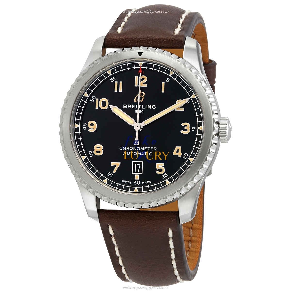 Breitling A17315101B1X3 Replica Watch with Automatic Movement in Brown Cowhide - Luxury Replica Watch