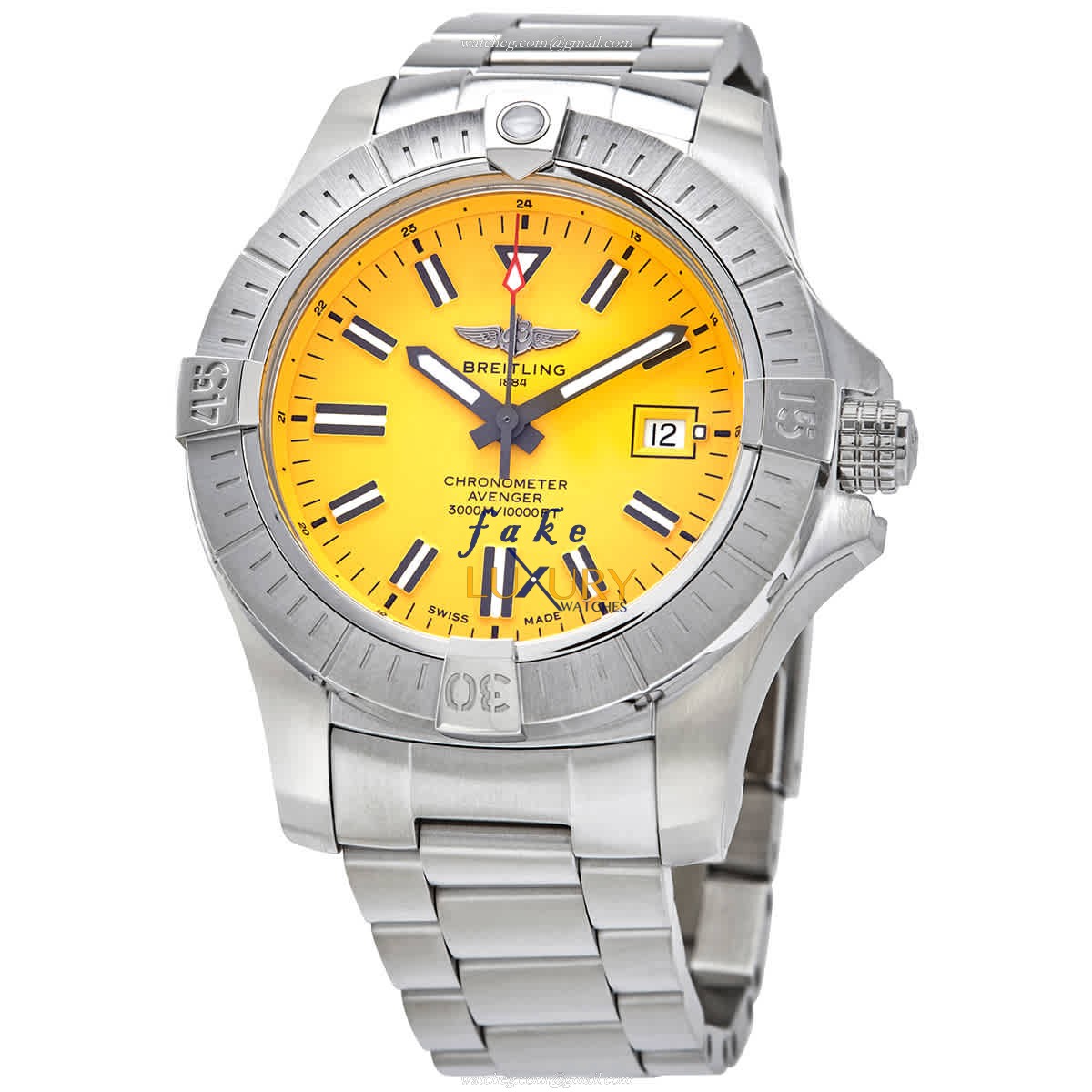 Breitling A17319101I1A1 Avenger II Automatic Stainless Steel Yellow Dial Replica Watch