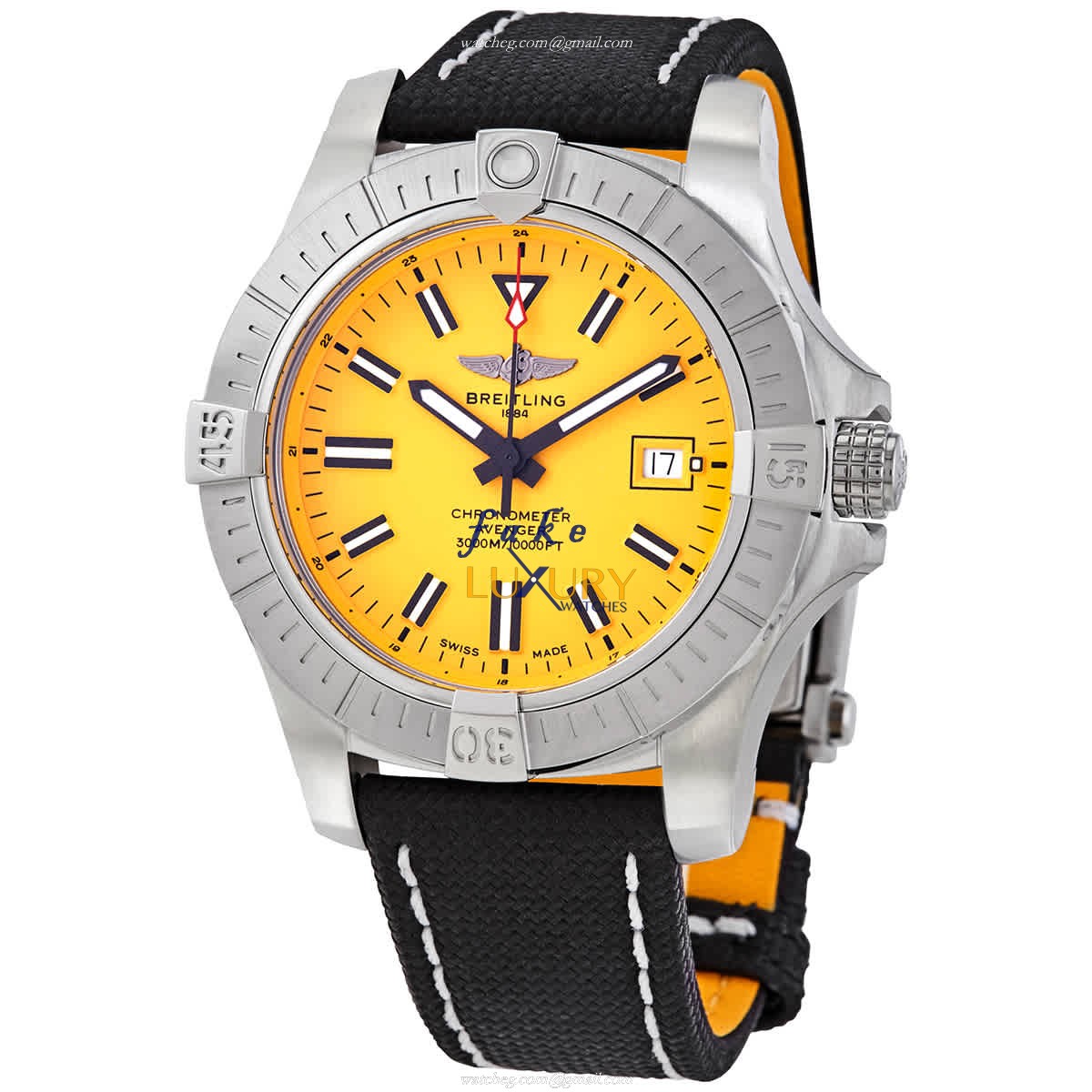 Breitling A17319101I1X2 Avenger II - Replica Watch - Automatic - Yellow Dial - Steel Case - Luxury Replica Watch