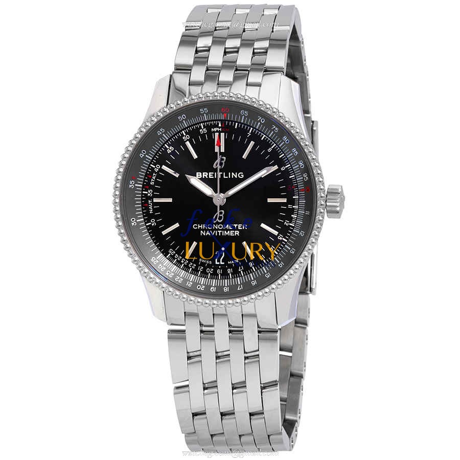 Breitling A17325241B1A1 Navitimer 1 Automatic Black Dial Silver Steel Replica Watch - Luxury Replica Watch