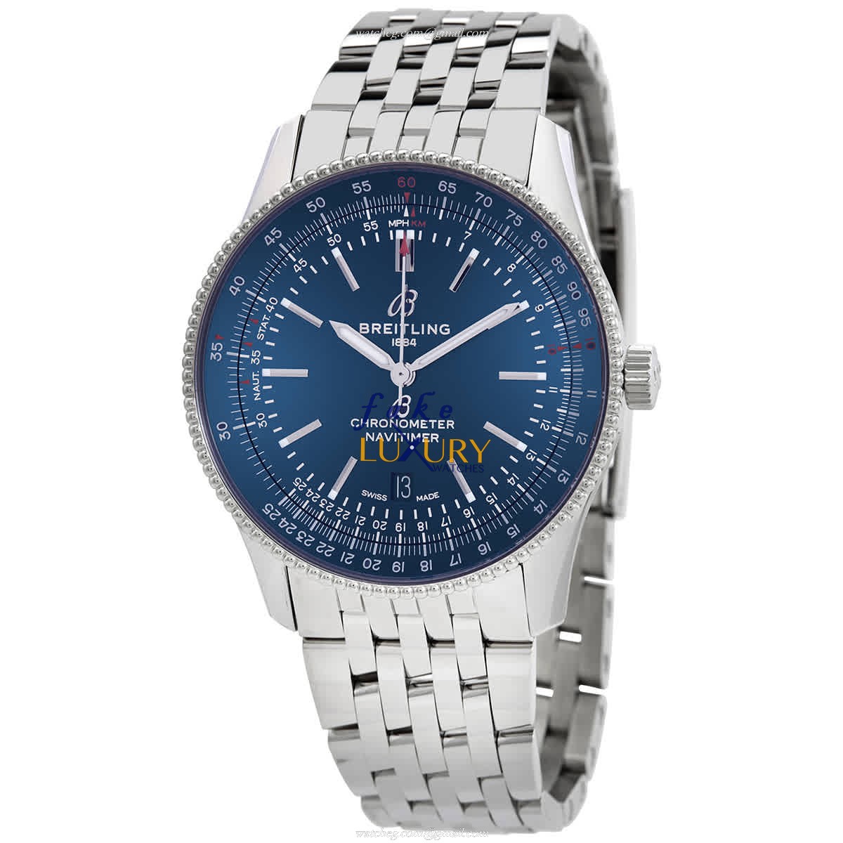 Breitling A17326161C1A1 Navitimer Automatic Blue Dial Steel Bracelet Replica Watch - Luxury Replica Watch