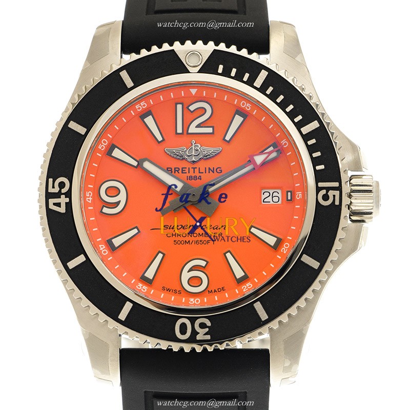 Breitling A17366D7101S2 Superocean 42 Automatic Orange Dial Replica Watch - Luxury Replica Watch
