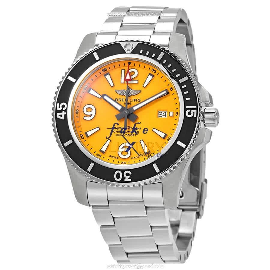 Breitling A17367021I1A1 Superocean Automatic Stainless Steel Yellow Dial Replica Watch - Luxury Replica Watch