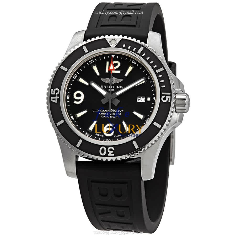 Breitling A17367D71B1S1 Superocean Replica Watch, Automatic, Black Dial, Steel Case, Rubber Strap - Luxury Replica Watch