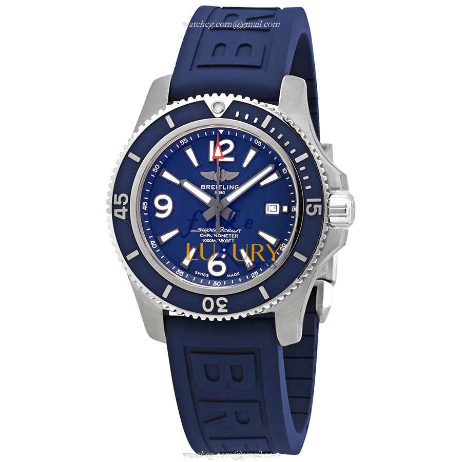 Breitling A17367D81C1S2 Superocean Replica Watch - Automatic - Blue Dial - Rubber Strap - Luxury Replica Watch