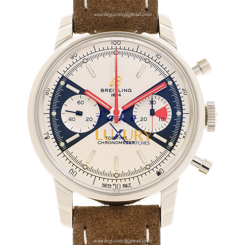 Breitling A23310121G1X1 Premier Replica Watch, Automatic, Silver Dial, Steel Case, Brown Alligator - Luxury Replica Watch