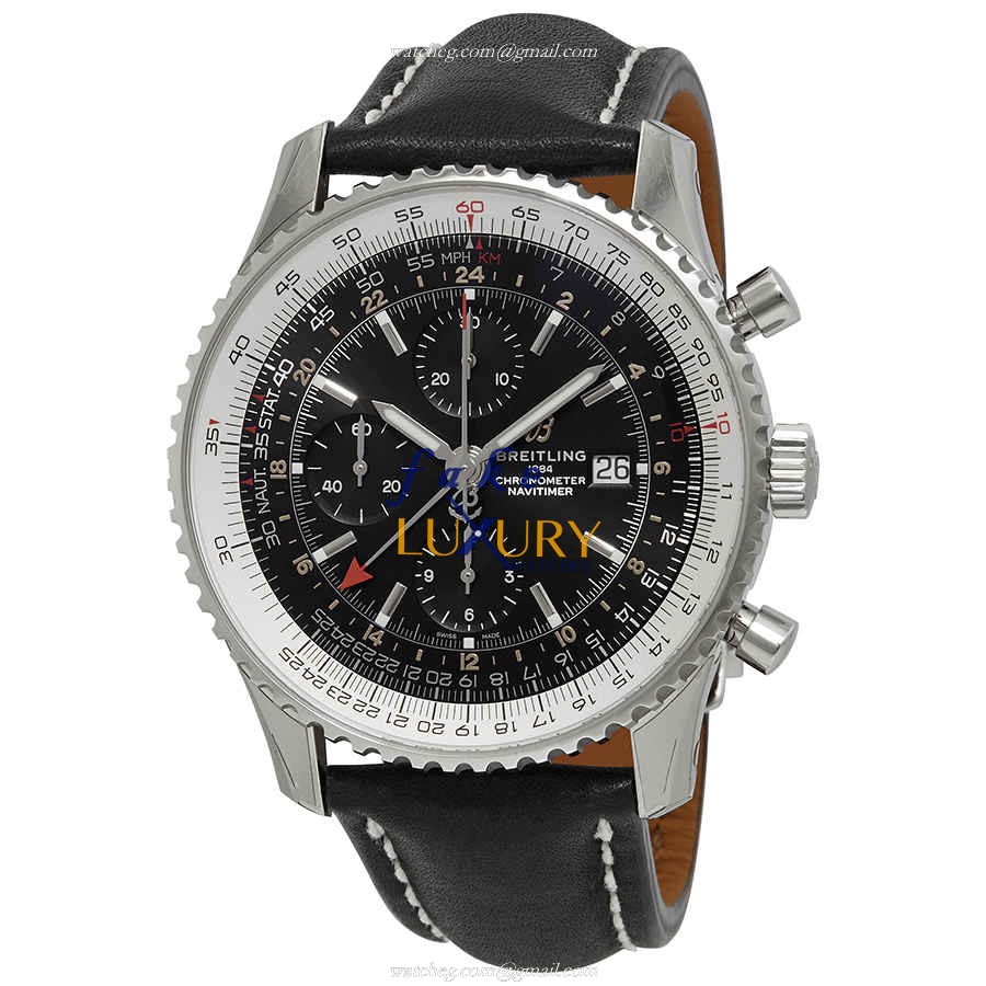 Breitling A24322121B2X2 Navitimer 1 Replica Watch, Automatic, Black Dial, Steel Case, Cowhide Strap - Luxury Replica Watch