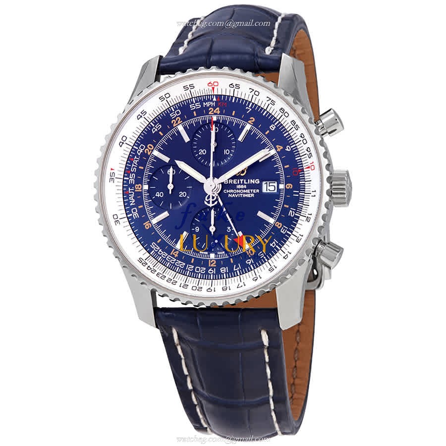 Breitling NAVITIMER 1 Automatic A24322121C2P2 Blue Dial Steel Alligator Replica Watch - Luxury Replica Watch