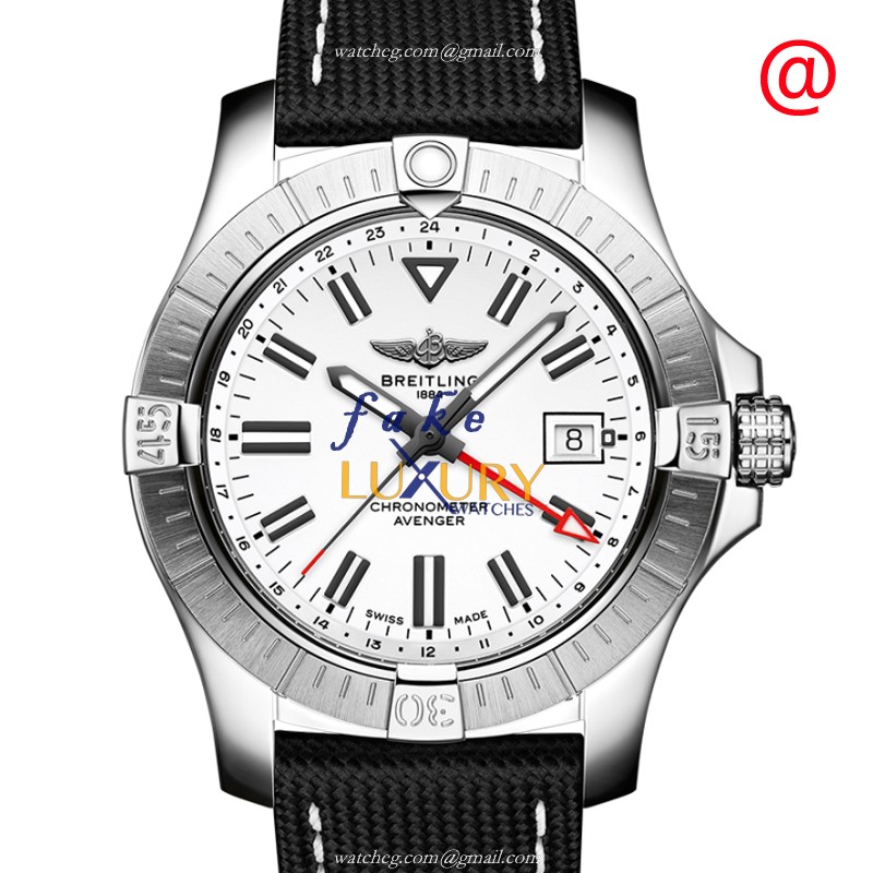 Breitling Avenger II A32397101A1X1 Automatic White Dial Leather Strap Replica Watch - Luxury Replica Watch