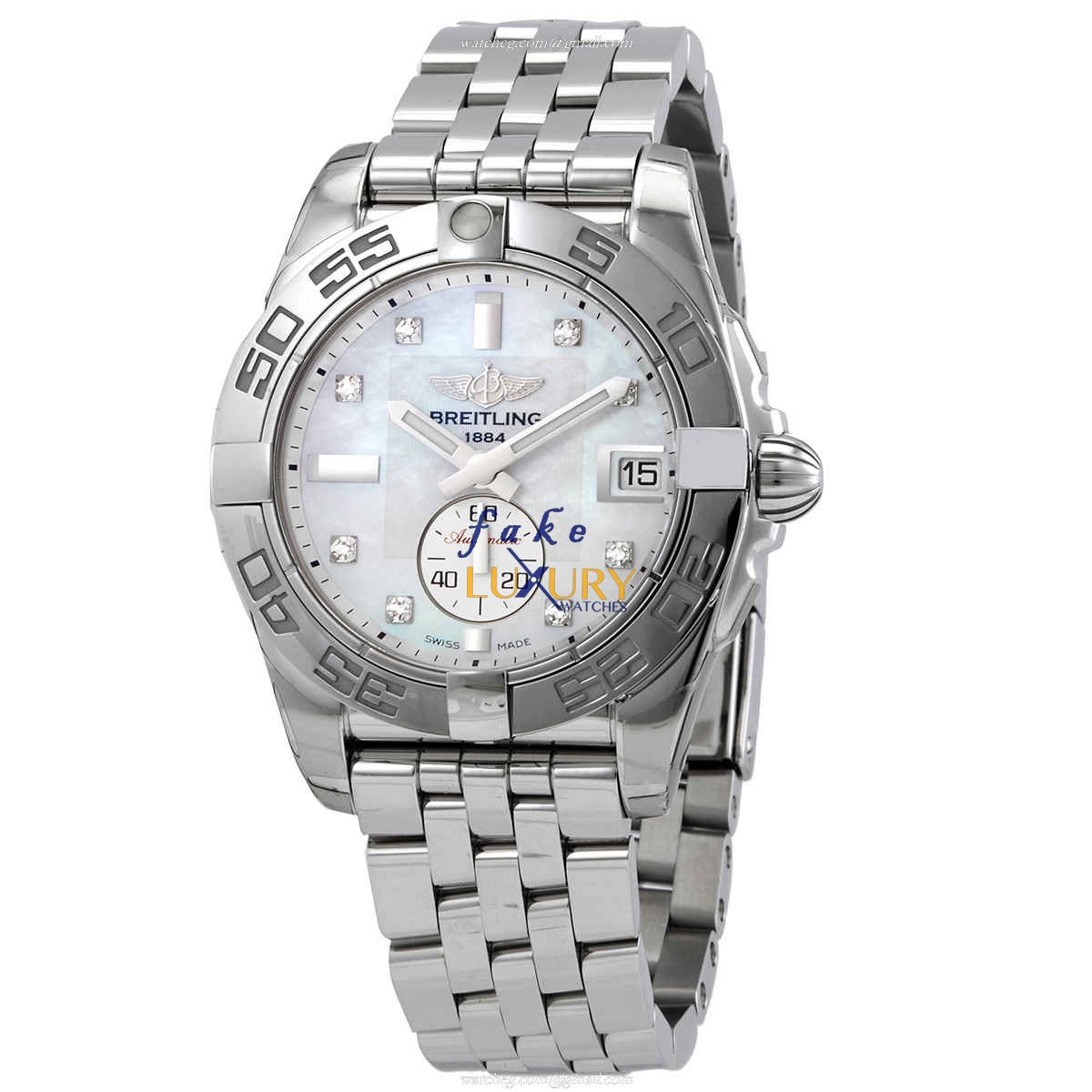 Breitling Galactic A37330121A1A1 Automatic White Dial Silver Steel Replica Watch - Luxury Replica Watch