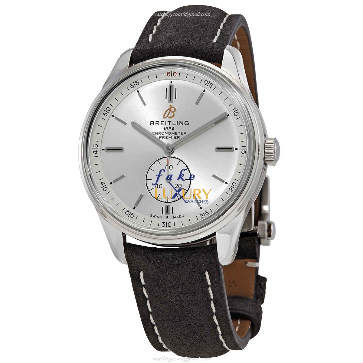 Breitling Premier A37340351G1X1 - Replica Watch - Automatic - Steel Case - Silver Dial - Brown - Luxury Replica Watch