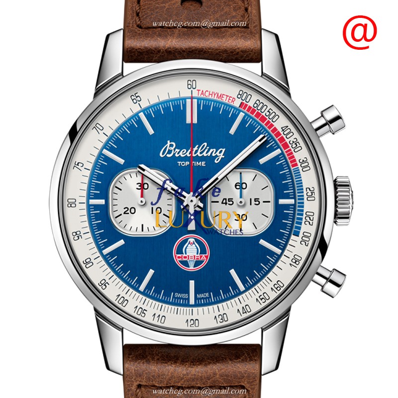 Breitling A41315A71C1X2 Replica Watch With Automatic Movement, Blue Dial, Brown Leather Strap - Luxury Replica Watch