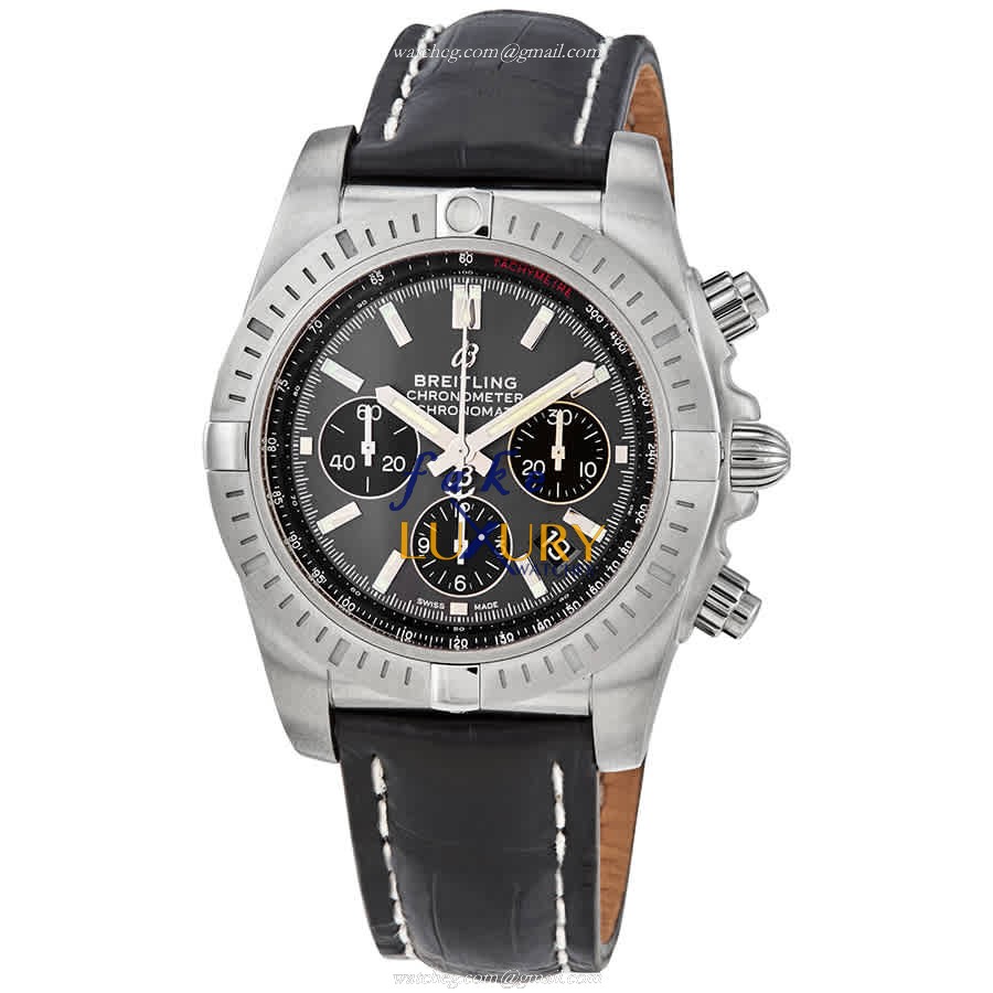 AB0115101F1P2 - Breitling Chronomat B01 Replica Watch - Automatic Black Dial Leather - Luxury Replica Watch